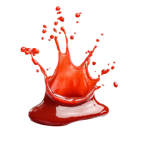 Dynamic ketchup splash capturing vibrant red liquid on a clean transparent background in an artistic presentation, Ketchup Splash on transparent background png