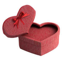 Red heartshaped gift box with a bow, perfect for expressing love and affection on special occasions, Red heart shape open gift box png