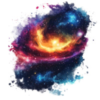 A vibrant cosmos painting showcasing a swirl of colors and stars on a bright transparent background, vibrant cosmos in style, isolated on a transparent background for design layouts png