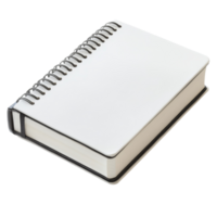 A simple transparent notebook with a looped spine lying on a clean transparent surface ready for writing or drawing, notebook book with a looped spine on transparent backgroundfile png