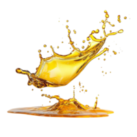 Oil splashing dramatically against a clean transparent background, showcasing fluid motion and vibrant color, oil splashing isolated on transparent background png