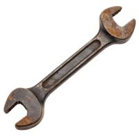 Worn spanner tool on a transparent background, showcasing its practical use in maintenance tasks, Spanner tool isolated png
