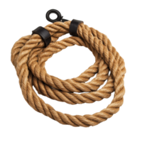 Durable rope strap coiled neatly on a transparent background ideal for various outdoor and home applications, rope strap on transparent backgroundfile png