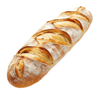 Freshly baked baguette with a golden crust, highlighting artisan breadmaking techniques and its delightful texture, Freshly baked baguette isolated png