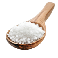 transparent rock sugar scooped in a wooden spoon isolated on a clean transparent background for culinary uses, transparent rock sugar in wood spoon islated on transparent background png