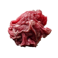 Isolated raw pulp meat displayed against a black background showcasing its rich texture and color, Isolated raw pulp meat png
