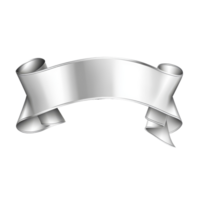 Elegant silver banner ribbon isolated on a clean transparent background for design and presentation purposes, silver banner ribbon isolated on transparent background png