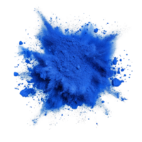 Indigo blue powder bursts in a dynamic explosion creating a vivid cloud on a transparent background, indigo blue color powder pulver explosion isolated on transparent background png