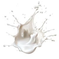 A dynamic milk splash captured on a transparent background showcasing motion and fluidity in a clean context, milk splash isolated on transparent background png