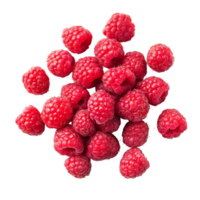 Fresh organic raspberries arranged on a clean transparent background showcasing vibrant color and texture, Organic fresh raspberry fruits transparent background png