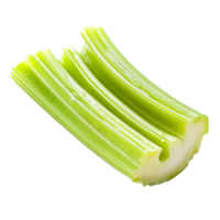 Fresh celery slice isolated on a transparent background showcasing its vibrant green color and crisp texture perfect for culinary presentations, celery slice isolated on transparent background png