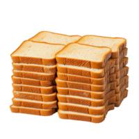 Stacked rows of sliced bread on a transparent background ideal for sandwiches and toasting at any time of the day, Rows of bread, stack rows of slices on transparent backgroundfile png