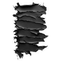 Torn black sheet of paper on a transparent background creating a striking visual contrast in modern art, a black sheet of paper torn to pieces on transparent backgroundfile png