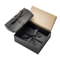 An open gift box with a stylish ribbon showcasing a surprise waiting inside for special occasions and celebrations, Open gift box isolated png