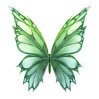 Translucent green fairy wings designed for whimsical costumes and enchanting events, Green Fairy Wings with Translucent Design, Isolated on transparent background png