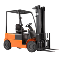Heavyduty forklift for handling materials in a warehouse environment with a clear background, Forklift for working in warehouse isolated on transparent background Electric loader for loading goods png