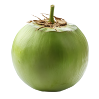 Fresh green coconut isolated against a clean transparent background for culinary and beverage use, Green coconut isolated on transparent background png