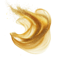 Elegant gold dust swirl effect isolated on transparent background enhances artistic visual appeal, Gold Dust Swirl Elegance, file of isolated object on transparent background png
