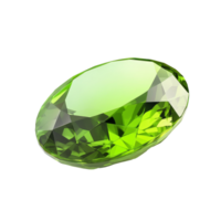 Vibrant ovalshaped peridot green gemstone resting on a clean transparent background, peridot green gem stone oval shape isolated on transparent backgroud png