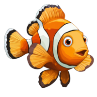 Clownfish Nemo swimming gracefully in a vibrant display against a clean transparent backdrop, Clownfish Nemo Isolated on transparent background png