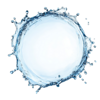 Dynamic water splash forming a perfect circular shape against a clean transparent background, Water splash forming a circle isolated png
