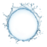 Water splash creating a perfect circular formation isolated on a transparent background during a calm moment, Water splash forming a circle isolated png