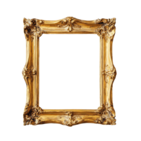 Elegant vintage picture frame on a pristine transparent background perfect for showcasing art or cherished memories, Picture frame on transparent backgroundfile png