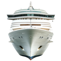 A large cruise ship stands out against a pristine transparent background showcasing its impressive design and structure, cruise ship isolated transparent background png