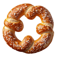 Freshly baked pretzel adorned with coarse salt and a striking against a simple background, Delicious pretzel image with a transparent background or transparent background, with a precise png