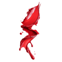 Dripping red paint streak isolated on a transparent background creates an expressive and vibrant visual, Dripping Red Paint Streak Isolated on transparent background png
