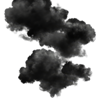 Black clouds floating on a transparent background creating a stark visual contrast and dramatic atmosphere, black clouds on transparent background png