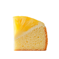 Delightful pineapple cake slice on a minimalist background showcasing fresh tropical flavors and a light texture, Pineapple cake slice on a minimalist background, format with transparent background png