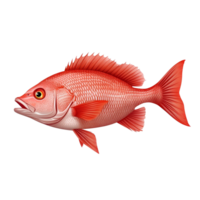 Fresh red snapper fish against a clean transparent background for culinary and seafood presentations, red snapper fish isolated on transparent background png