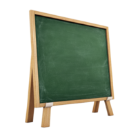 Isolated green chalkboard on wooden frame ready for classroom use in an educational setting, green Chalkboard 3d isolated on transparent background png