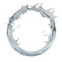 Water splashing out from a circular shape in a clean environment, capturing the motion and clarity of the liquid, Water splashing out from circle shape isolated 3d rendering png