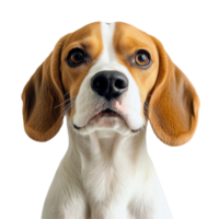 Adorable beagle dog with expressive eyes on a soft transparent background, Adorable Beagle Dog with transparent background png