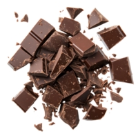 Fresh organic broken chocolate pieces on a transparent background perfect for baking or snacking anytime, Fresh organic broken chocolate pieces transparent background. Chocolate transparent background png