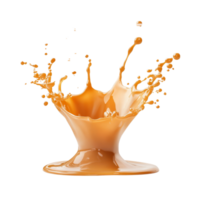 Delicious caramel splash creating an elegant design on a transparent background, Delicious Caramel Splash isolated on transparent background png