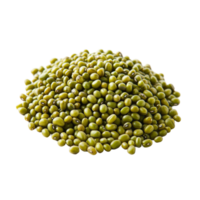 Organic mung beans collected and arranged in a neat heap against a clean, transparent background for culinary use, Heap of organic mung beans isolated png