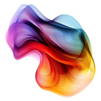 Captivating multicolored abstract wave design flowing gracefully with iridescent hues, multicolored flowing abstract iridescent wave shape isolated on transparent background png