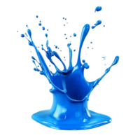 Blue paint splash isolated on a transparent background creating dynamic movement and vivid color display, blue paint splash isolated on transparent background png