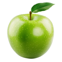 Fresh green apple isolated on a clean transparent background highlighting its vibrant color and natural shine, Green apple isolat on transparent background png