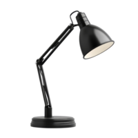 Black desk lamp on a transparent background, perfect for enhancing workspace lighting at any hour, black desk lamp isolated on transparent backgroundfile png