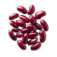 Fresh red kidney beans scattered on a transparent background showcasing their rich color and shape, Heap of red kidney beans isolated on transparent background png