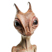 Isolated alien figure with large eyes and distinctive features against a transparent background, Alien isolated on transparent background png