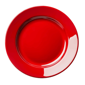 tömma röd tallrik med en glansig Avsluta på en rena transparent bakgrund redo för tjänande mat eller visa dekoration idéer, tömma röd tallrik isolerat på transparent bakgrund png