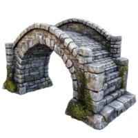 An intricately designed medieval stone bridge showcasing craftsmanship and historical architecture, Medieval Stone Bridge transparent background png