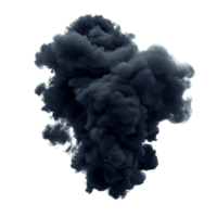 Black smoke clouds rise dramatically, creating an isolated focal point on a transparent background, black smoke or clouds isolated on transparent background png
