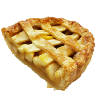Delicious portion of fresh homemade apple pie with a golden crust and sliced apples, perfect for dessert any time, Portion of fresh apple pie png