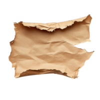 Torn brown tissue paper creates an abstract texture on a transparent background for artistic or crafting purposes, torn brown tissue paper on transparent backgroundfile png